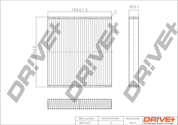 Dr!ve+ DP1110.12.0073 - Filtrs, Salona telpas gaiss www.autospares.lv