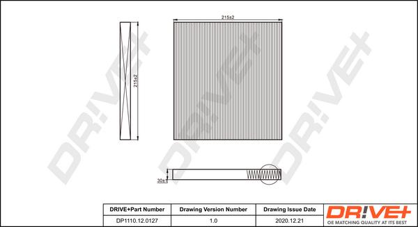 Dr!ve+ DP1110.12.0127 - Filtrs, Salona telpas gaiss www.autospares.lv