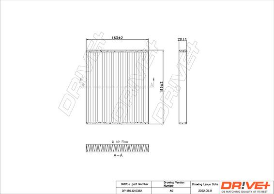 Dr!ve+ DP1110.12.0362 - Filtrs, Salona telpas gaiss www.autospares.lv