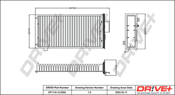 Dr!ve+ DP1110.12.0300 - Filtrs, Salona telpas gaiss autospares.lv