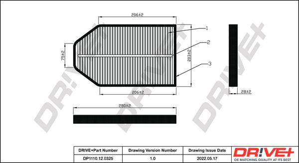 Dr!ve+ DP1110.12.0325 - Filtrs, Salona telpas gaiss www.autospares.lv