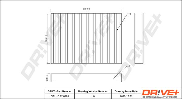 Dr!ve+ DP1110.12.0293 - Filtrs, Salona telpas gaiss www.autospares.lv