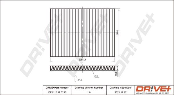 Dr!ve+ DP1110.12.0253 - Filtrs, Salona telpas gaiss autospares.lv