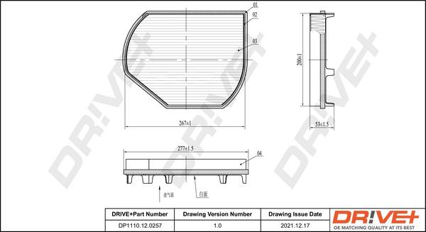 Dr!ve+ DP1110.12.0257 - Filtrs, Salona telpas gaiss www.autospares.lv