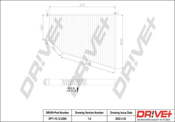 Dr!ve+ DP1110.12.0269 - Filtrs, Salona telpas gaiss www.autospares.lv