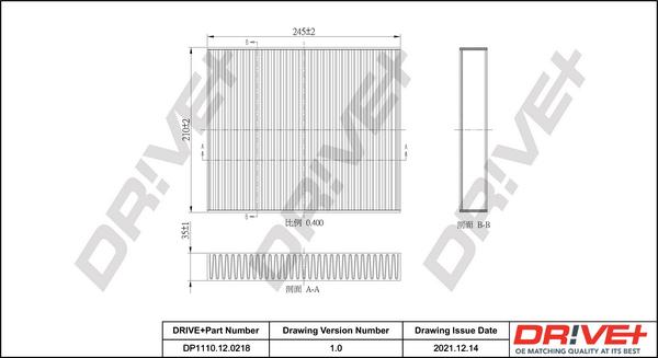 Dr!ve+ DP1110.12.0218 - Filtrs, Salona telpas gaiss autospares.lv