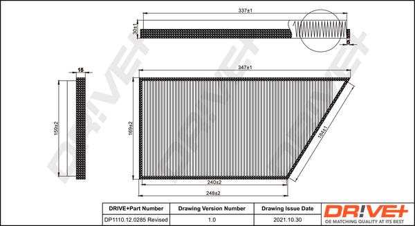 Dr!ve+ DP1110.12.0285 - Filtrs, Salona telpas gaiss autospares.lv