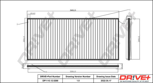 Dr!ve+ DP1110.12.0288 - Filter, interior air www.autospares.lv