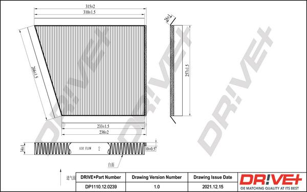 Dr!ve+ DP1110.12.0239 - Filtrs, Salona telpas gaiss autospares.lv