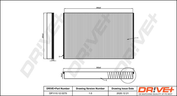 Dr!ve+ DP1110.12.0275 - Filtrs, Salona telpas gaiss www.autospares.lv