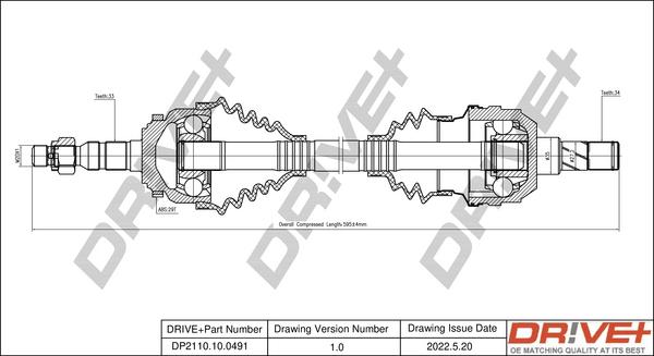 Dr!ve+ DP2110.10.0491 - Piedziņas vārpsta www.autospares.lv