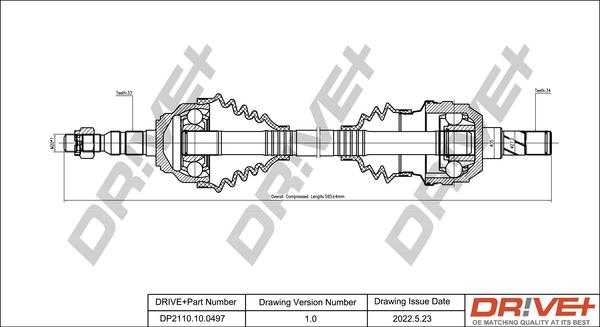 Dr!ve+ DP2110.10.0497 - Piedziņas vārpsta www.autospares.lv