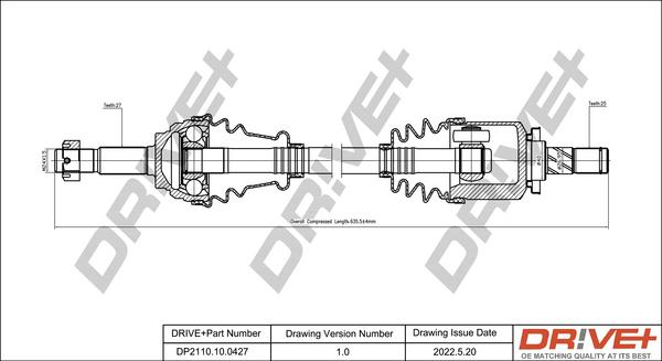 Dr!ve+ DP2110.10.0427 - Piedziņas vārpsta autospares.lv