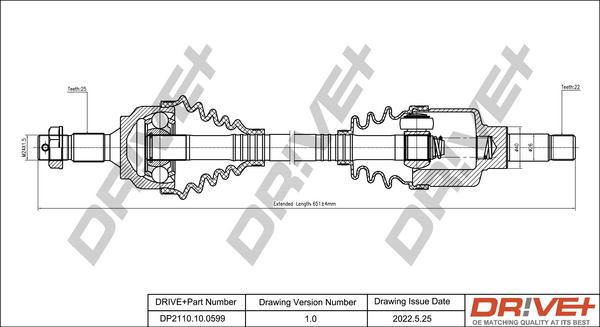 Dr!ve+ DP2110.10.0599 - Piedziņas vārpsta www.autospares.lv