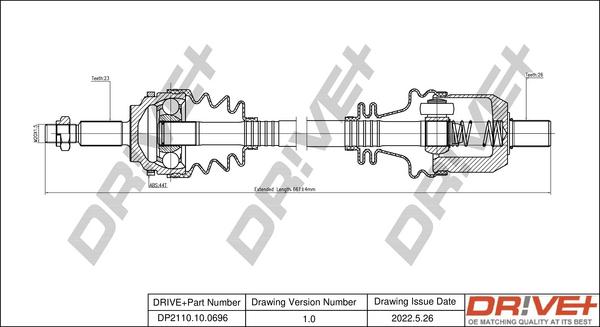 Dr!ve+ DP2110.10.0696 - Piedziņas vārpsta autospares.lv