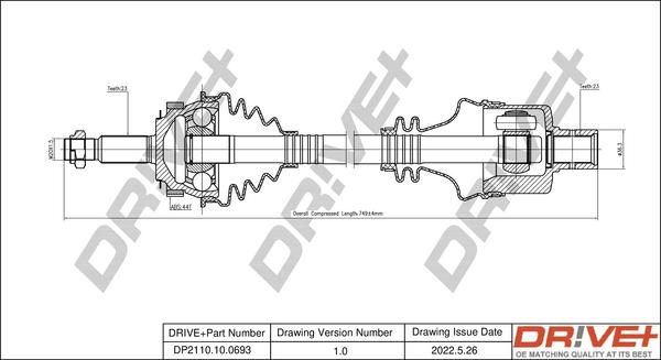 Dr!ve+ DP2110.10.0693 - Piedziņas vārpsta autospares.lv