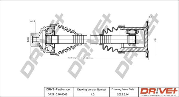 Dr!ve+ DP2110.10.0048 - Piedziņas vārpsta autospares.lv