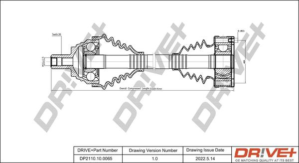 Dr!ve+ DP2110.10.0065 - Piedziņas vārpsta autospares.lv