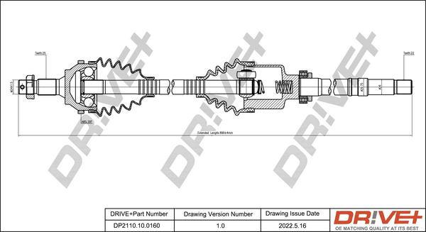 Dr!ve+ DP2110.10.0160 - Piedziņas vārpsta www.autospares.lv