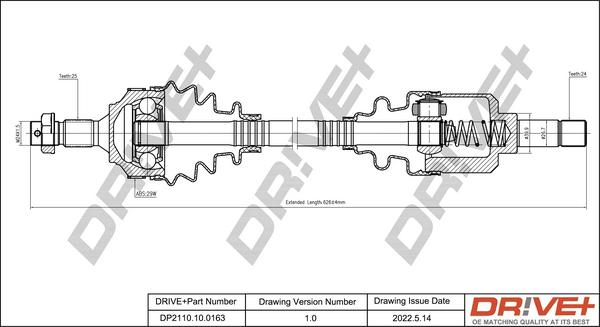 Dr!ve+ DP2110.10.0163 - Piedziņas vārpsta autospares.lv