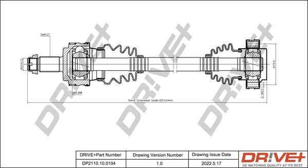 Dr!ve+ DP2110.10.0104 - Piedziņas vārpsta autospares.lv