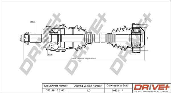 Dr!ve+ DP2110.10.0105 - Piedziņas vārpsta autospares.lv