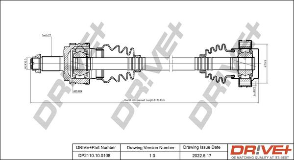 Dr!ve+ DP2110.10.0108 - Piedziņas vārpsta autospares.lv