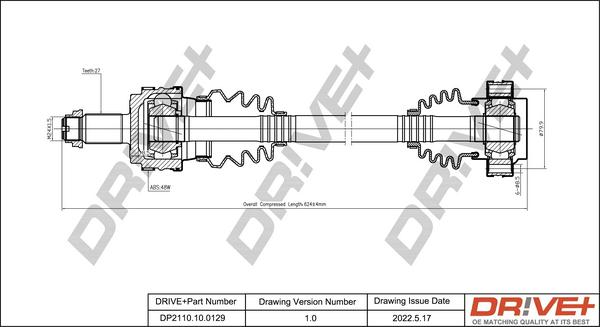 Dr!ve+ DP2110.10.0129 - Piedziņas vārpsta autospares.lv