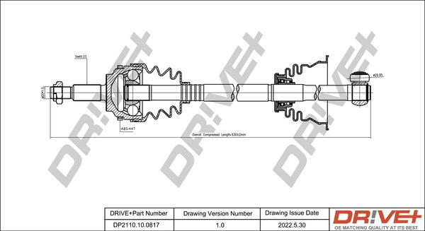 Dr!ve+ DP2110.10.0817 - Piedziņas vārpsta autospares.lv