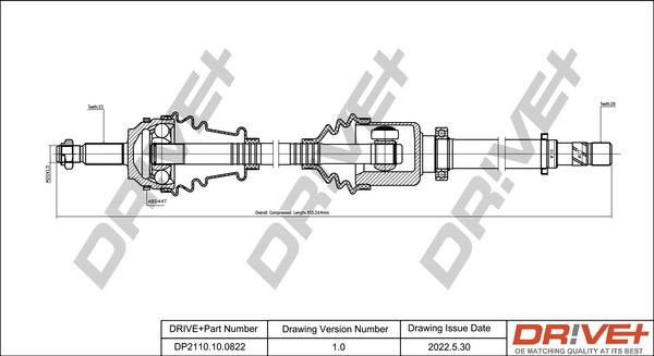 Dr!ve+ DP2110.10.0822 - Piedziņas vārpsta www.autospares.lv