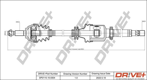 Dr!ve+ DP2110.10.0304 - Piedziņas vārpsta autospares.lv