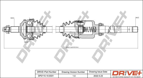 Dr!ve+ DP2110.10.0331 - Piedziņas vārpsta www.autospares.lv