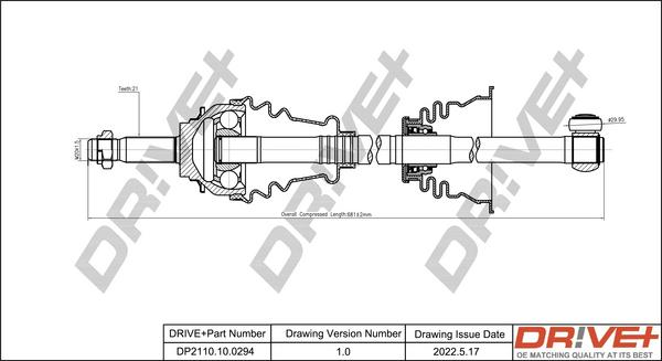 Dr!ve+ DP2110.10.0294 - Piedziņas vārpsta autospares.lv