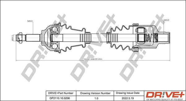 Dr!ve+ DP2110.10.0296 - Piedziņas vārpsta www.autospares.lv