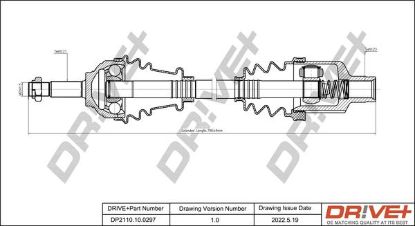 Dr!ve+ DP2110.10.0297 - Piedziņas vārpsta autospares.lv