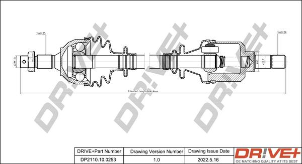 Dr!ve+ DP2110.10.0253 - Piedziņas vārpsta www.autospares.lv