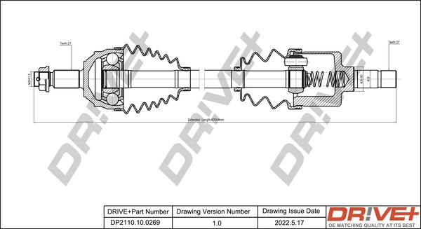 Dr!ve+ DP2110.10.0269 - Piedziņas vārpsta www.autospares.lv