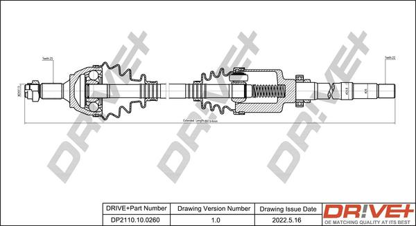 Dr!ve+ DP2110.10.0260 - Piedziņas vārpsta www.autospares.lv