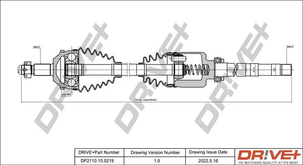 Dr!ve+ DP2110.10.0219 - Piedziņas vārpsta www.autospares.lv