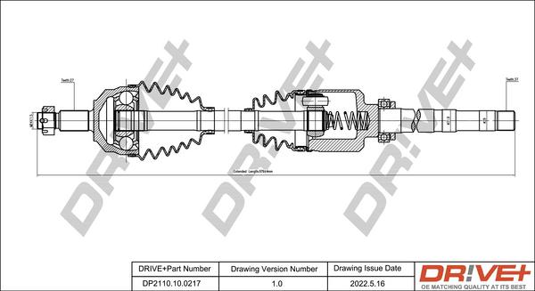 Dr!ve+ DP2110.10.0217 - Piedziņas vārpsta www.autospares.lv