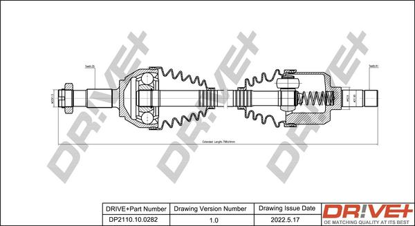 Dr!ve+ DP2110.10.0282 - Piedziņas vārpsta www.autospares.lv