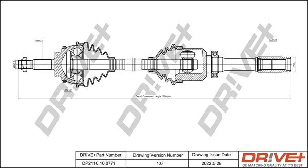 Dr!ve+ DP2110.10.0771 - Piedziņas vārpsta autospares.lv