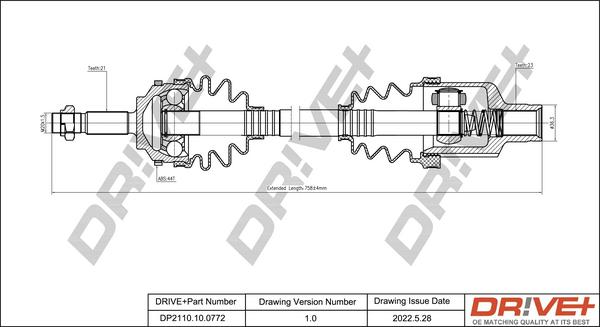 Dr!ve+ DP2110.10.0772 - Piedziņas vārpsta autospares.lv