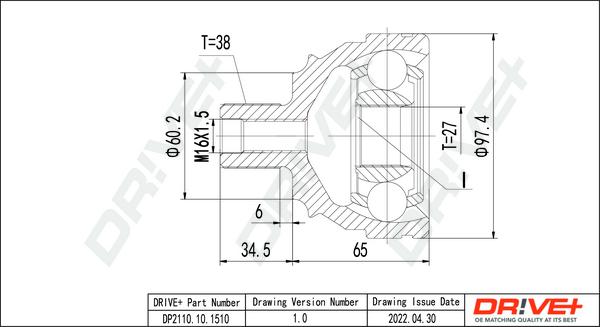 Dr!ve+ DP2110.10.1510 - Joint Kit, drive shaft www.autospares.lv