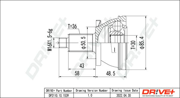 Dr!ve+ DP2110.10.1539 - Joint Kit, drive shaft www.autospares.lv