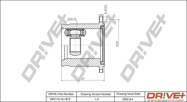 Dr!ve+ DP2110.10.1672 - Joint Kit, drive shaft www.autospares.lv