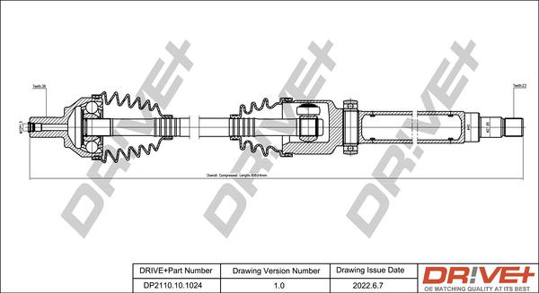 Dr!ve+ DP2110.10.1024 - Piedziņas vārpsta www.autospares.lv