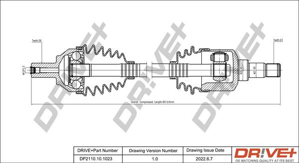 Dr!ve+ DP2110.10.1023 - Piedziņas vārpsta www.autospares.lv