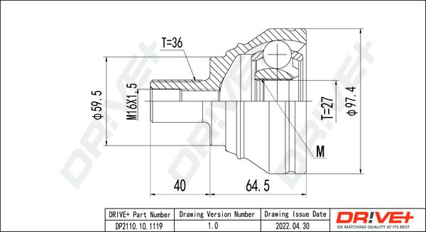 Dr!ve+ DP2110.10.1119 - Joint Kit, drive shaft www.autospares.lv