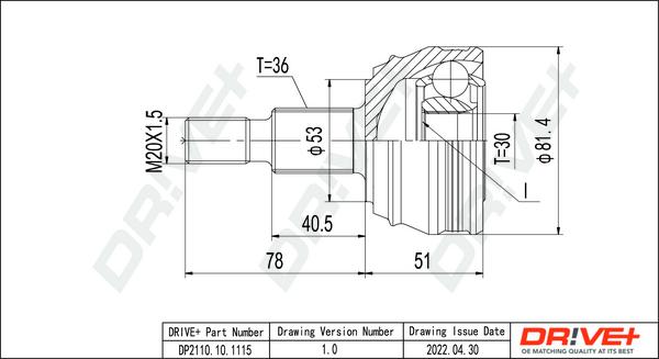 Dr!ve+ DP2110.10.1115 - Joint Kit, drive shaft www.autospares.lv